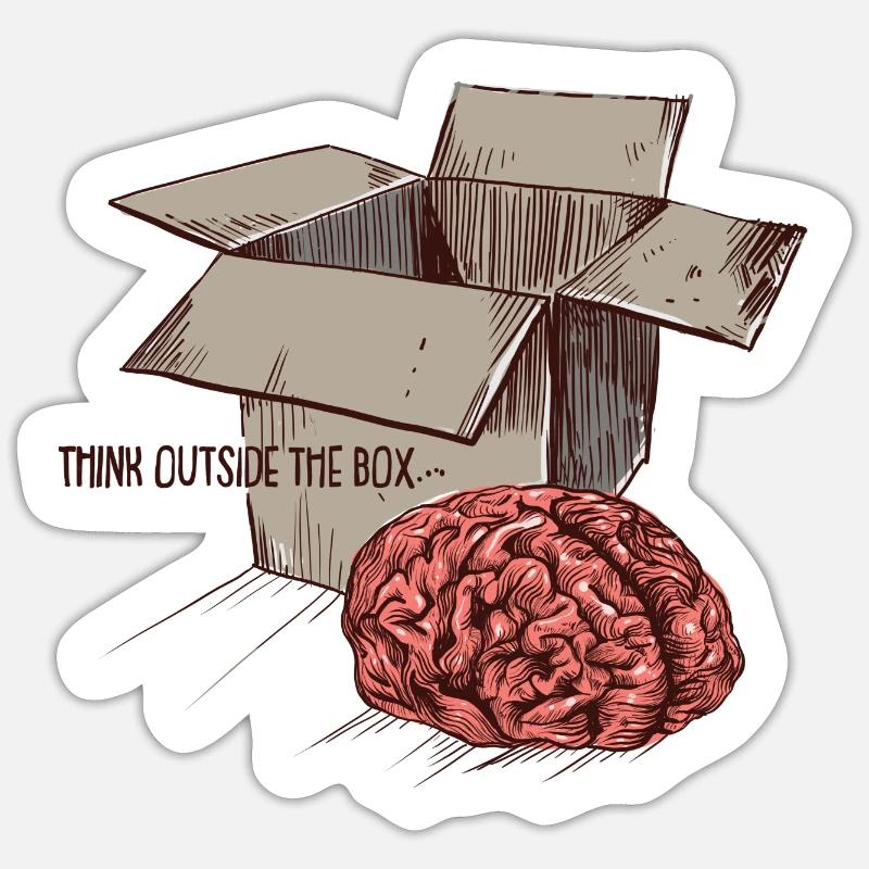 Denken Sie außerhalb der Box Farbe Sticker Größe S (10 x 10 cm)