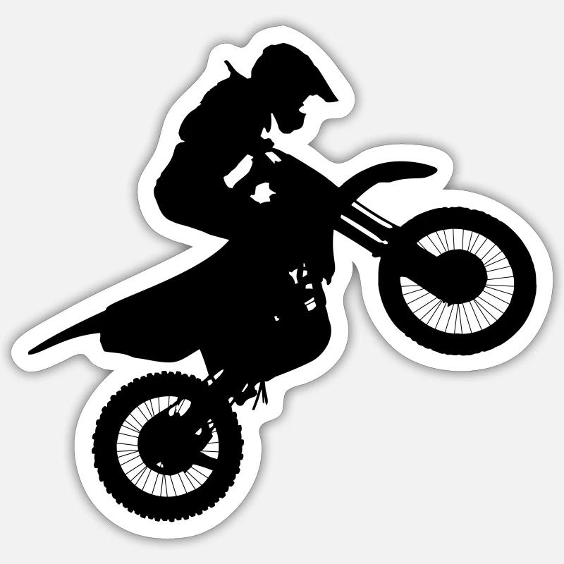 Bild eines Motocross-Fahrers # - Sticker Größe S (10 x 10 cm) - Mattweiß