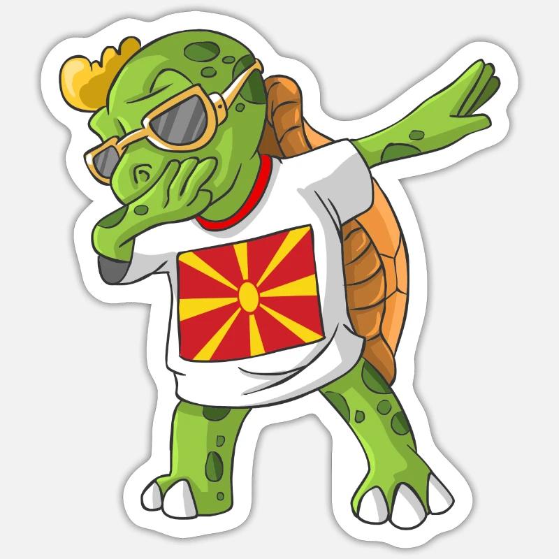 Macedonia Dabbing turtle Sticker size S (10 x 10 cm)