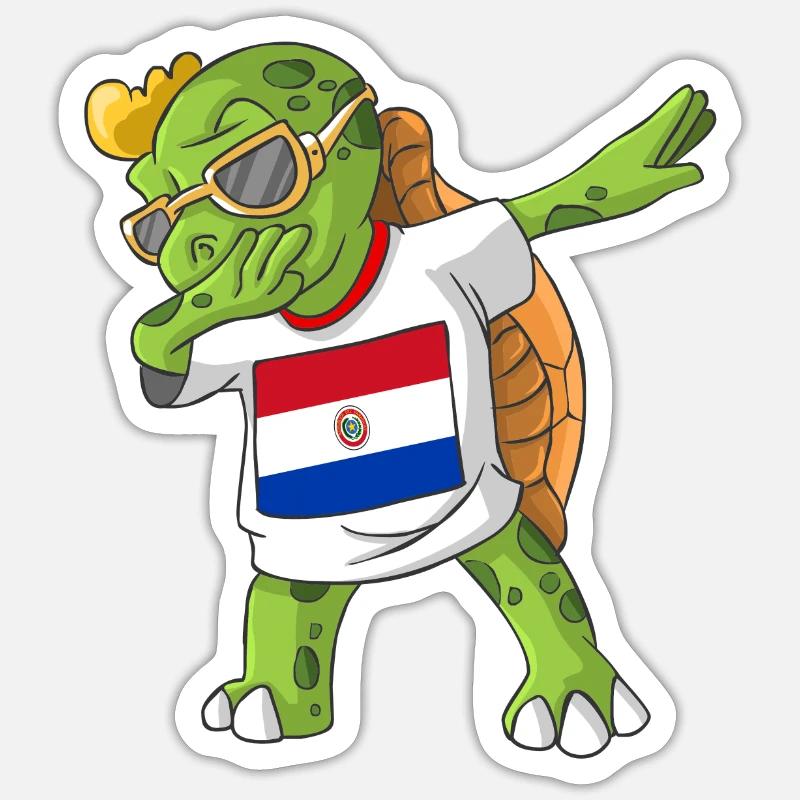 Paraguay Dabbing turtle - Sticker size S (10 x 10 cm) - white matte