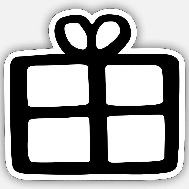 Geschenk - Sticker Größe S (10 x 10 cm) - Mattweiß
