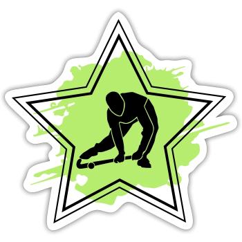 Hockey Star - Sticker taille S (10 x 10 cm) - blanc mat - Devant