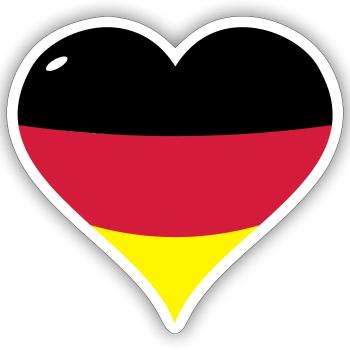 Deutschland-Herz - Sticker Größe S (10 x 10 cm) - Mattweiß - Vorne