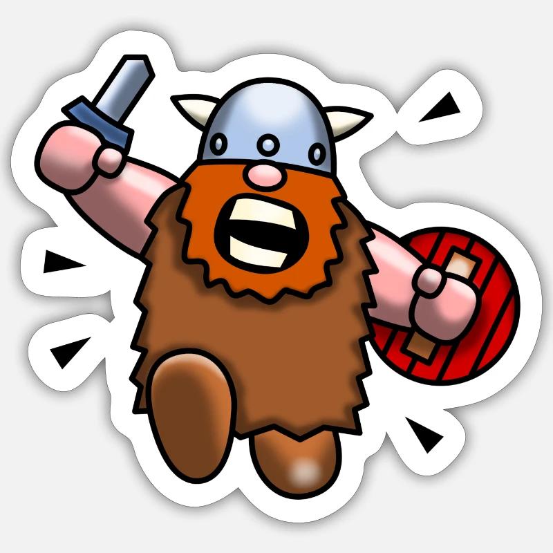 Wilder Wikinger Sticker Größe S (10 x 10 cm)