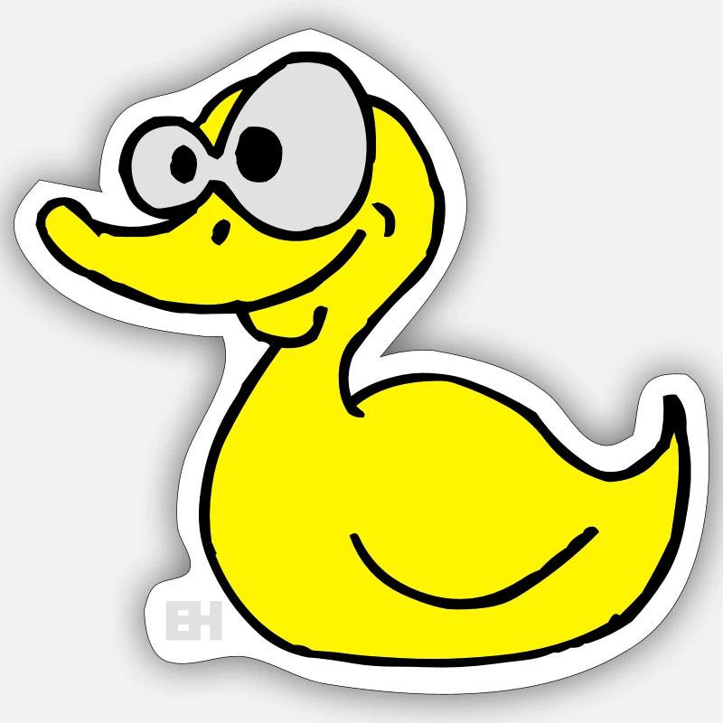 Canard en caoutchouc - Sticker taille S (10 x 10 cm) - blanc mat