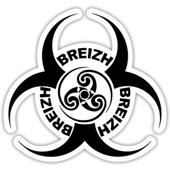 Breizh - Bretagne - Sticker taille S (10 x 10 cm) - blanc mat - Devant