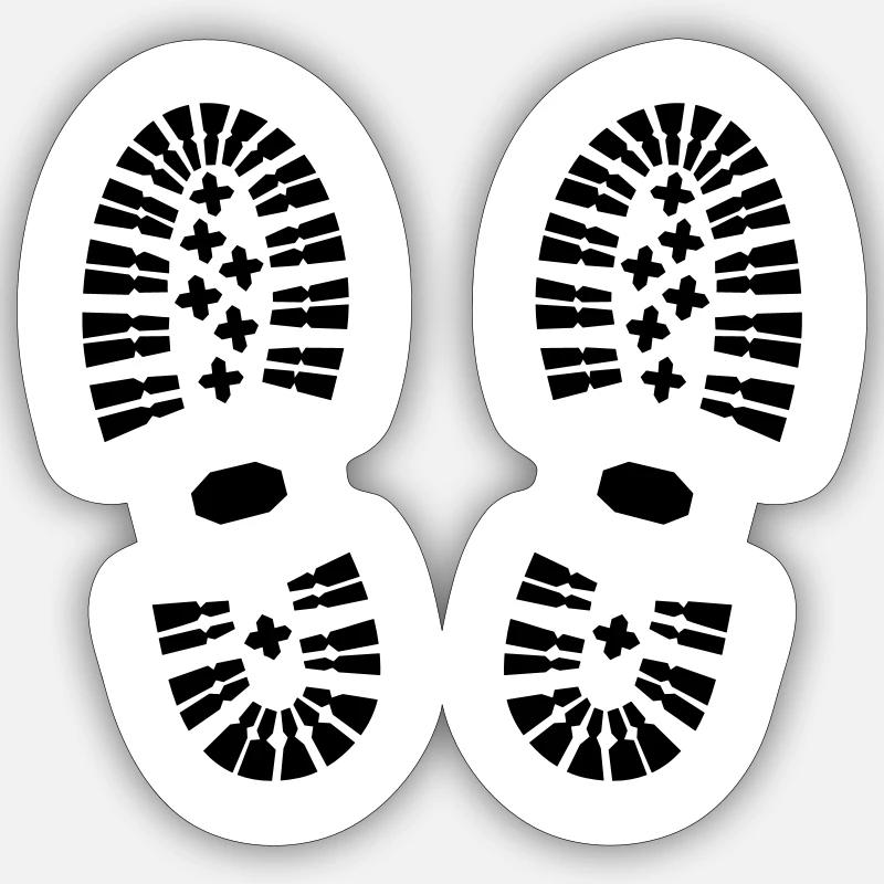 shoe print, hiking - Sticker size S (10 x 10 cm) - white matte