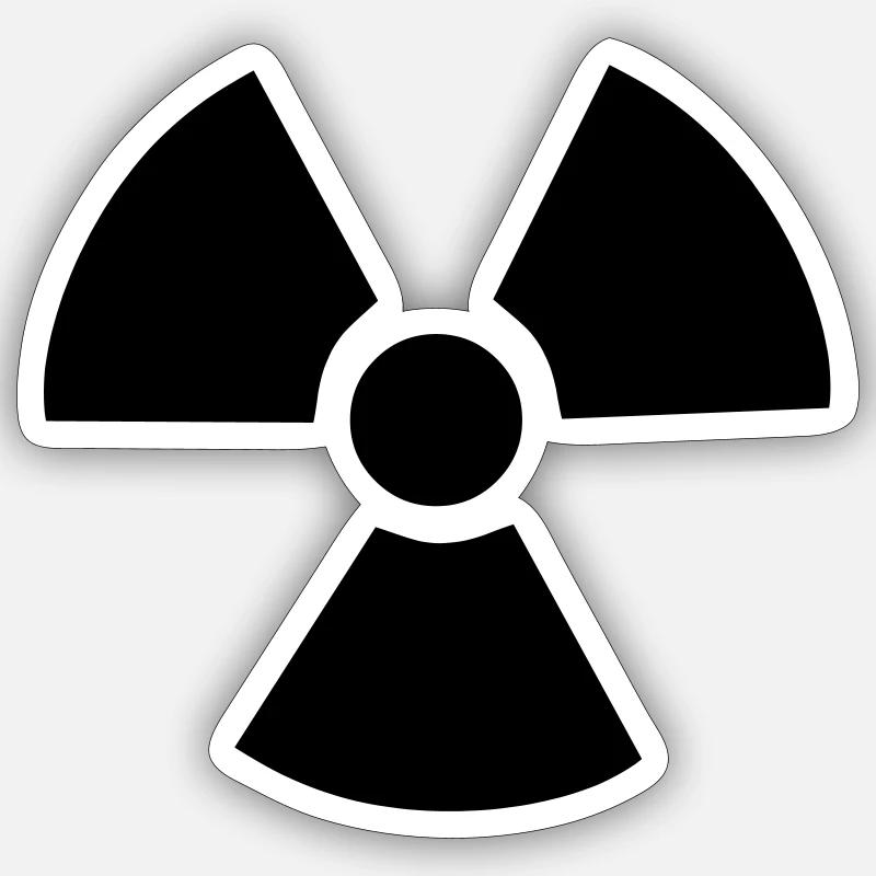 Radioactive Symbol - Sticker size S (10 x 10 cm) - white matte