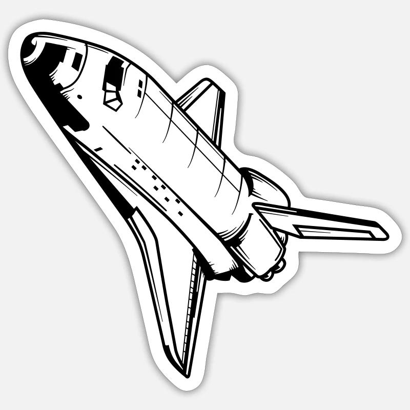 Raumschiff Spaceshuttle Astronaut Nasa Raumfahrt - Sticker Größe S (10 x 10 cm) - Mattweiß