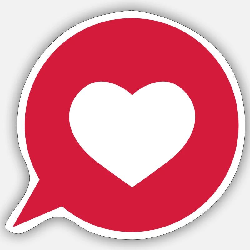 heart bubble - Sticker taille S (10 x 10 cm) - blanc mat
