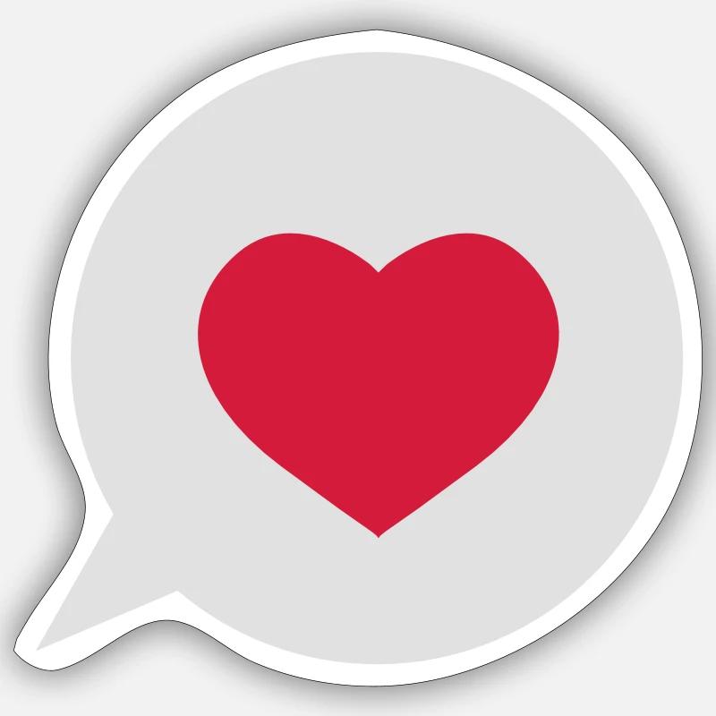 heart bubble - Sticker taille S (10 x 10 cm) - blanc mat