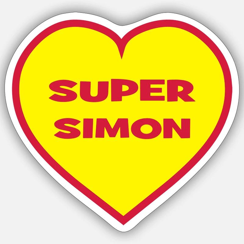 Super Simon - Sticker taille S (10 x 10 cm) - blanc mat