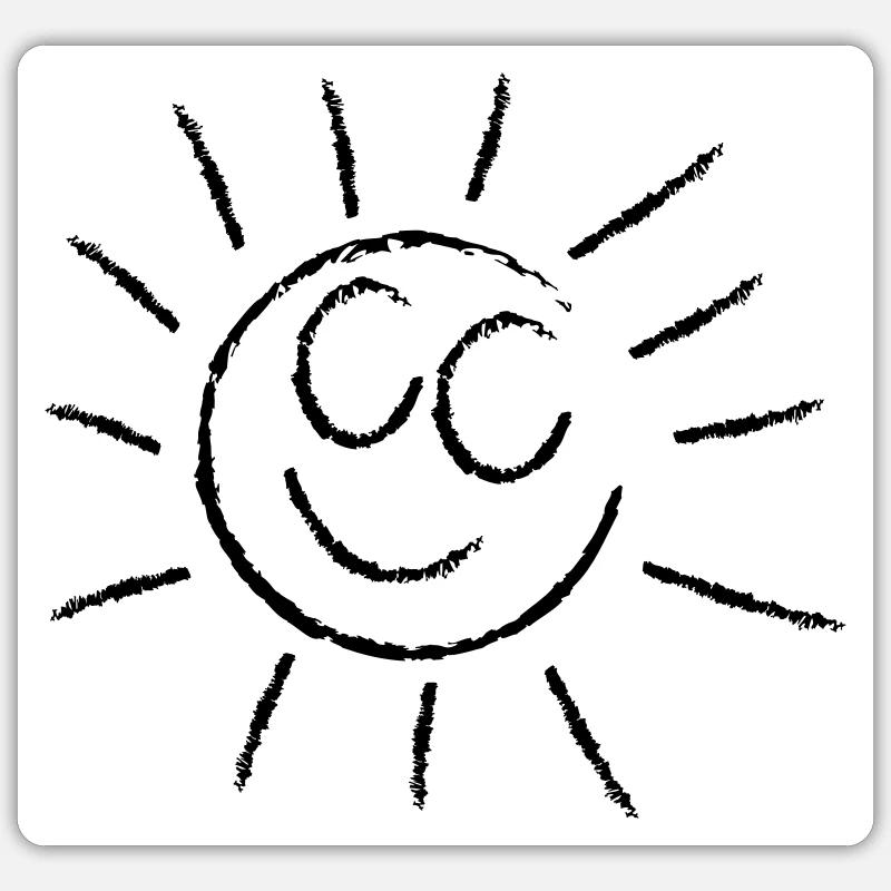 Sonne - Sticker Größe S (10 x 10 cm) - Mattweiß