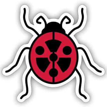 atome avertissement radioactif danger danger hinwe - Sticker taille S (10 x 10 cm) - blanc mat - Devant