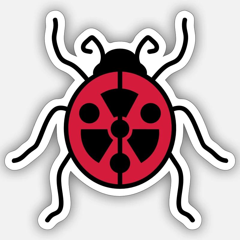 atom symbol radioactive danger danger warning hinwe - Sticker size S (10 x 10 cm) - white matte