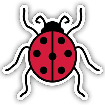 ladybug small cute cute beetle red dot - Sticker size S (10 x 10 cm) - white matte - Front
