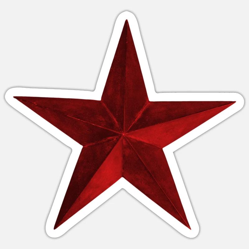 Red star dark worn old - gift idea Sticker size S (10 x 10 cm)