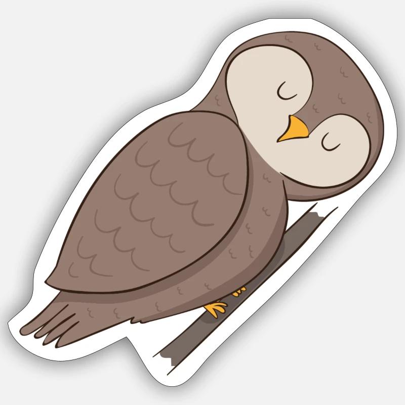 Owl Eagle owl Sticker size S (10 x 10 cm)