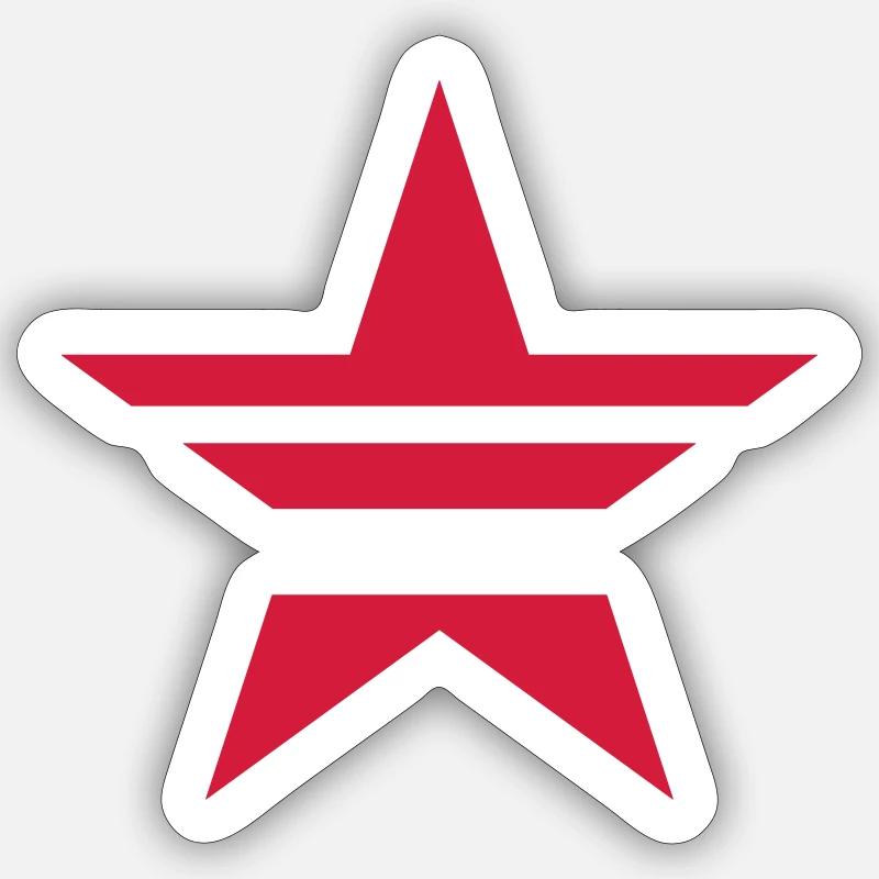 SHARP red cutout STAR - Sticker size S (10 x 10 cm) - white matte