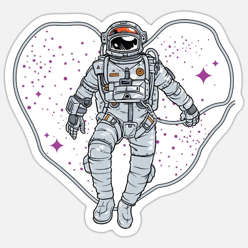 Outer space heart - Sticker size S (10 x 10 cm) - white matte