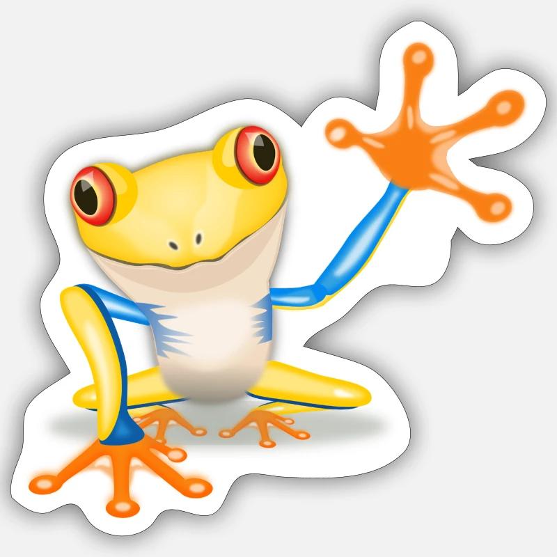 frog - Sticker Größe S (10 x 10 cm) - Mattweiß