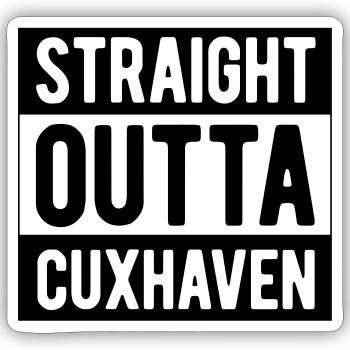 Cuxhaven straight outta cuxhaven - Sticker Größe S (10 x 10 cm) - Mattweiß - Vorne