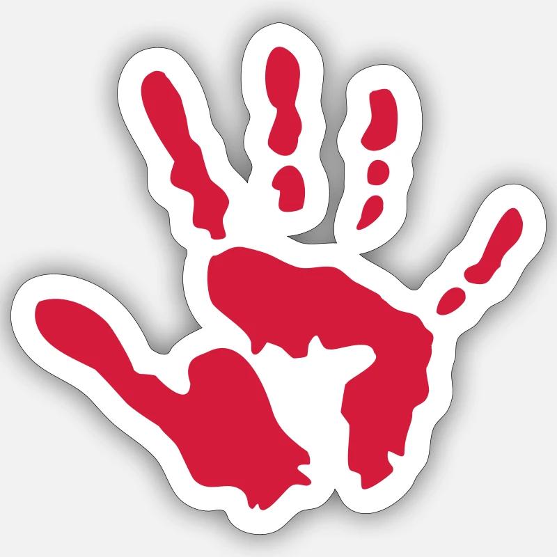 Abstrakte Handform mit lebendiger Farbe Sticker Größe S (10 x 10 cm)