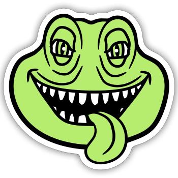 gesicht kopf monster boese schlange gefaehrlich la - Sticker Größe S (10 x 10 cm) - Mattweiß - Vorne