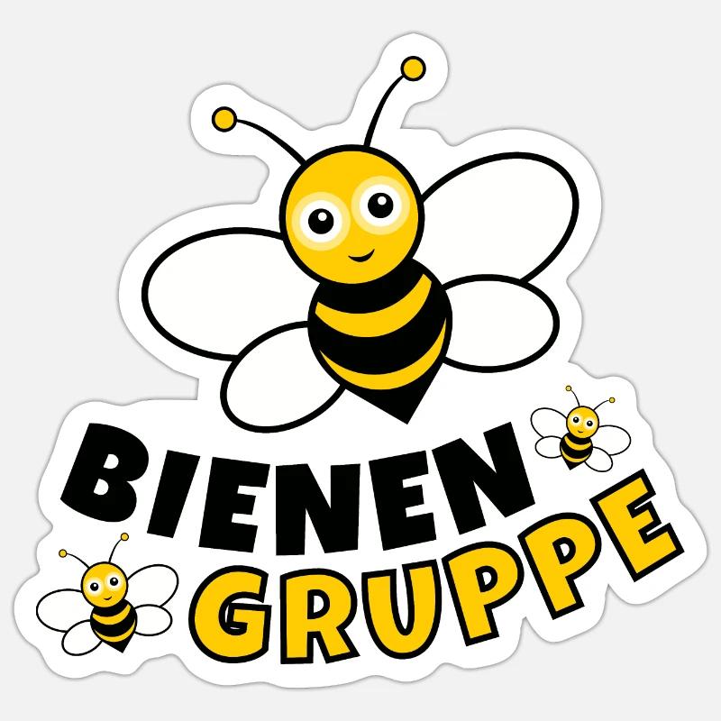 Bees Group - Sticker size S (10 x 10 cm) - white matte