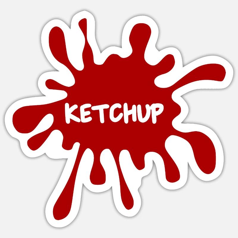 Tache de ketchup - Sticker taille S (10 x 10 cm) - blanc mat