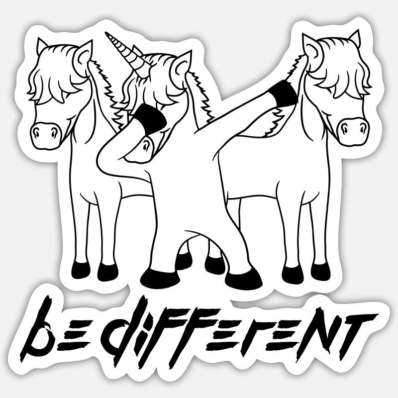 team text anders be different crew party dabbing u Sticker Größe S (10 x 10 cm)