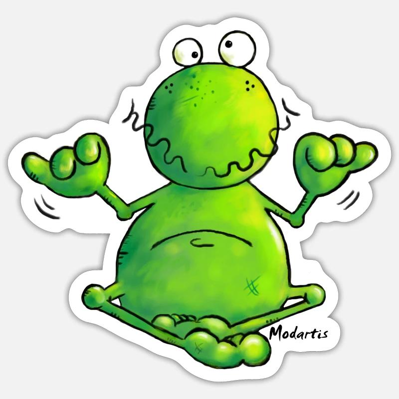 Grenouille - Sticker taille S (10 x 10 cm) - blanc mat