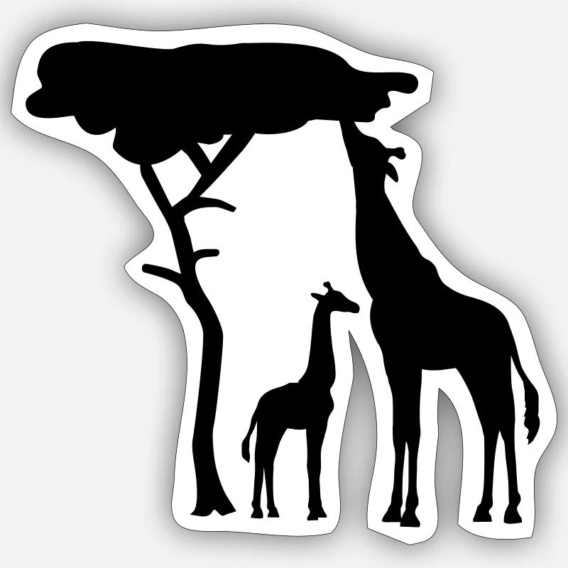 Giraffe - Sticker Größe S (10 x 10 cm) - Mattweiß