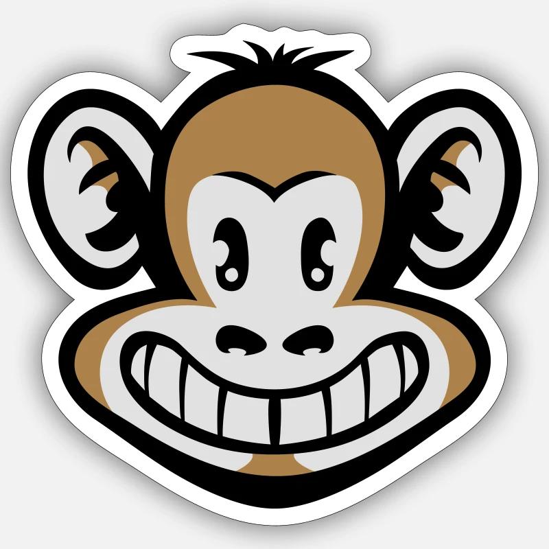 Cartoon monkey flex Sticker size S (10 x 10 cm)