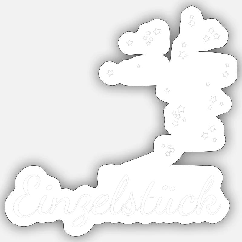 Einzelstück Sternchen weiß Sticker Größe S (10 x 10 cm)