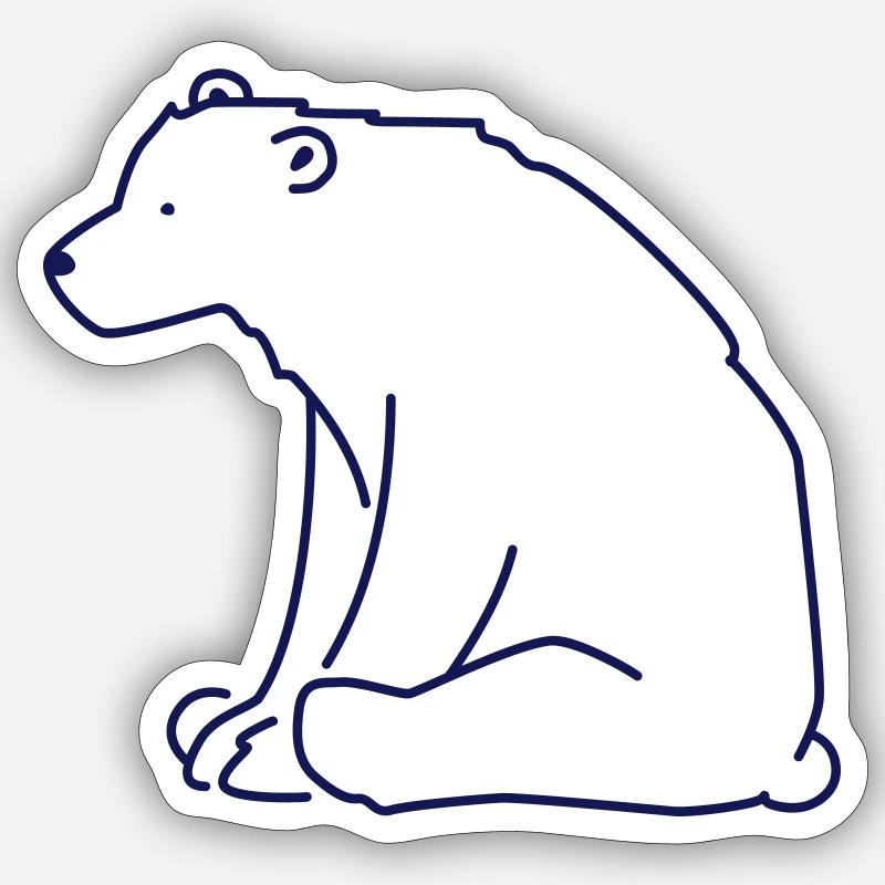 Eisbär - Sticker taille S (10 x 10 cm) - blanc mat
