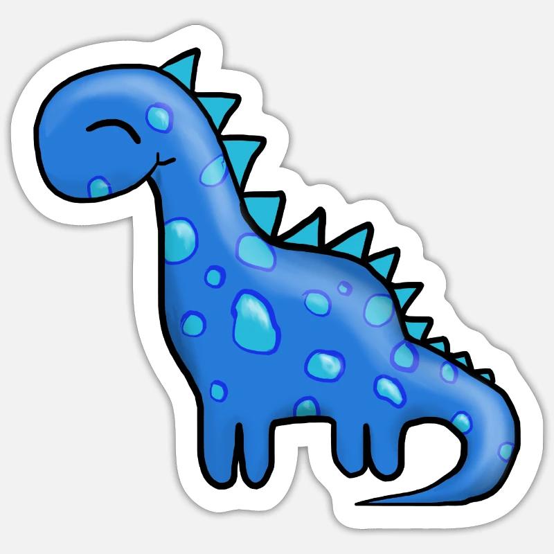 Dino - Sticker taille S (10 x 10 cm) - blanc mat