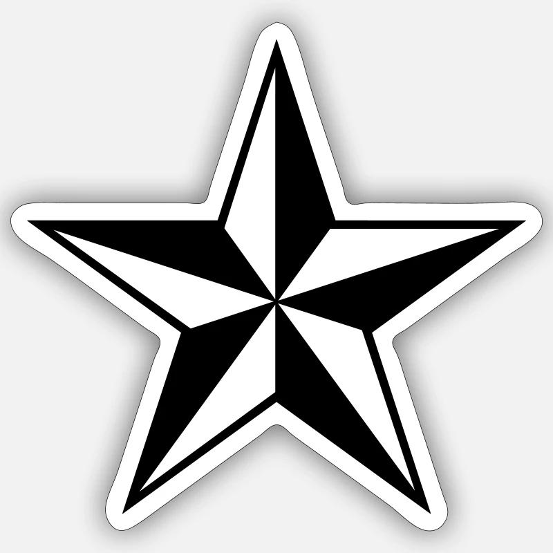 3D Star Shape - Sticker size S (10 x 10 cm) - white matte