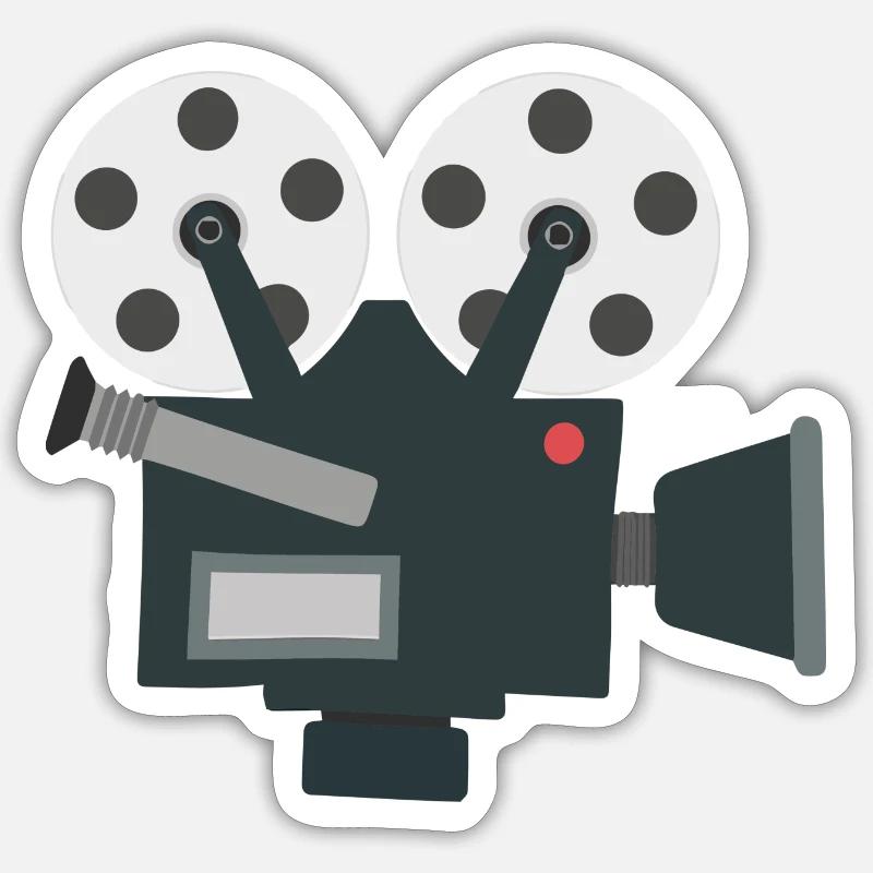 Caméra vidéo - Sticker taille S (10 x 10 cm) - blanc mat