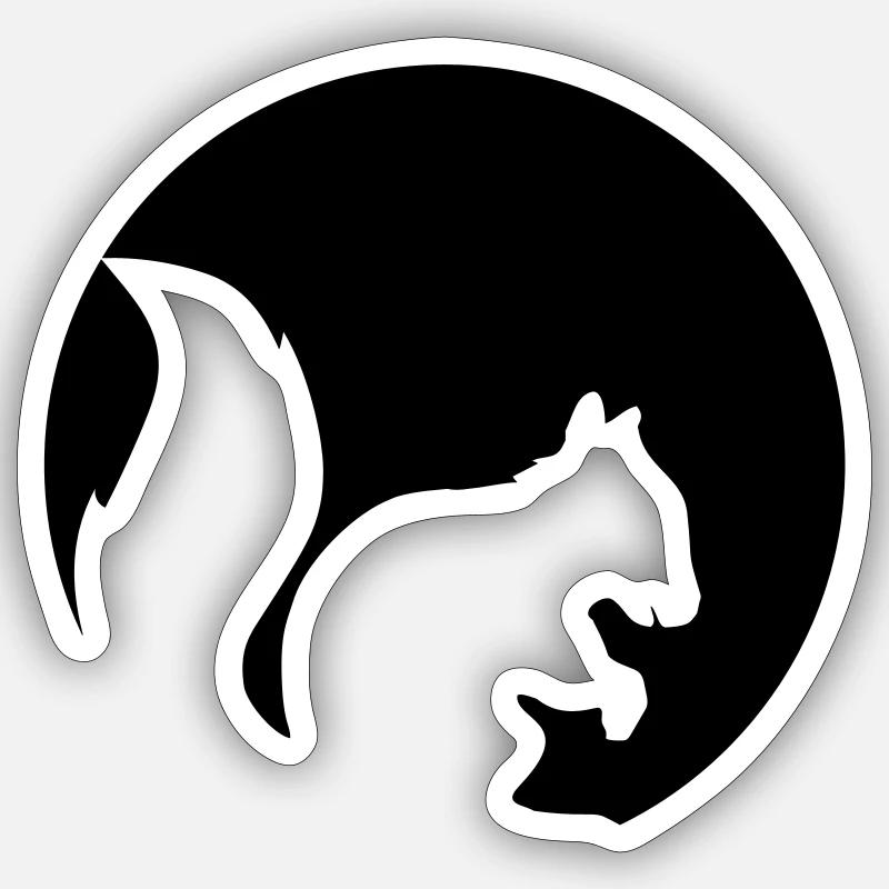 cercle rond logo silhouette noir eichhoernchen n Sticker taille S (10 x 10 cm)