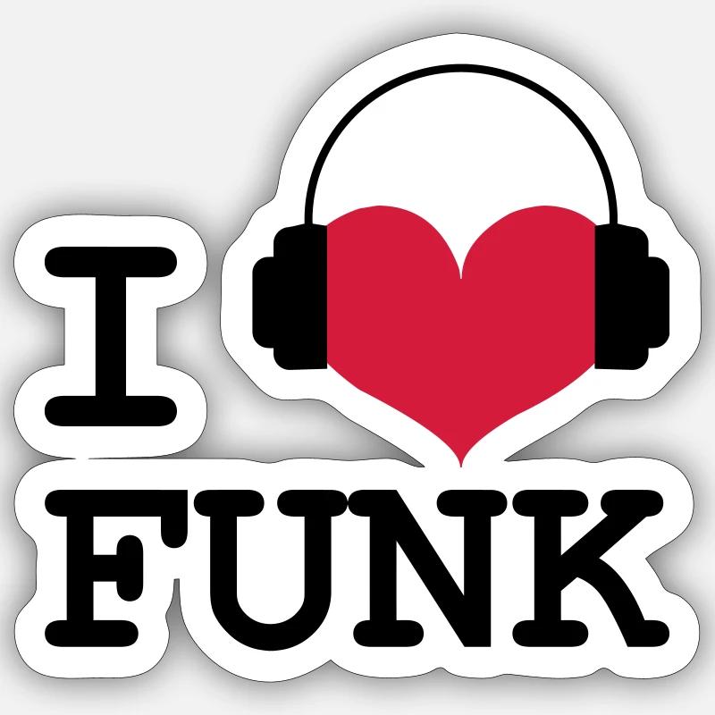 I Love Funk! - Sticker size S (10 x 10 cm) - white matte