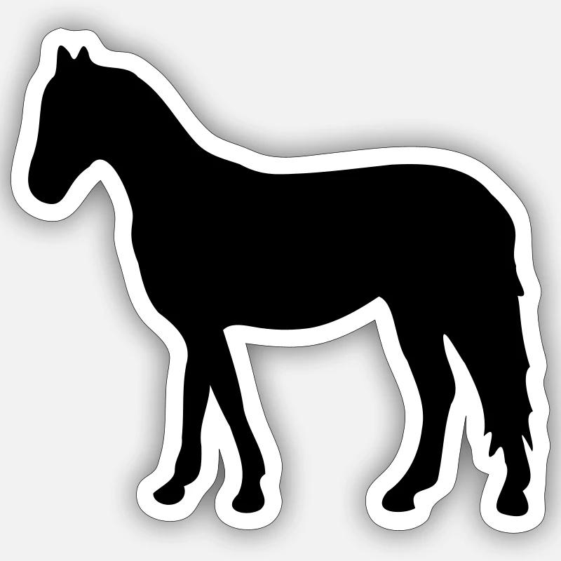 Cheval debout Sticker taille S (10 x 10 cm)