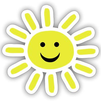 Smiley Summer Sun - Sticker Größe S (10 x 10 cm) - Mattweiß - Vorne