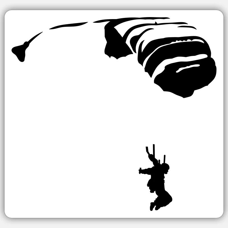 Parachute - Sticker taille S (10 x 10 cm) - blanc mat