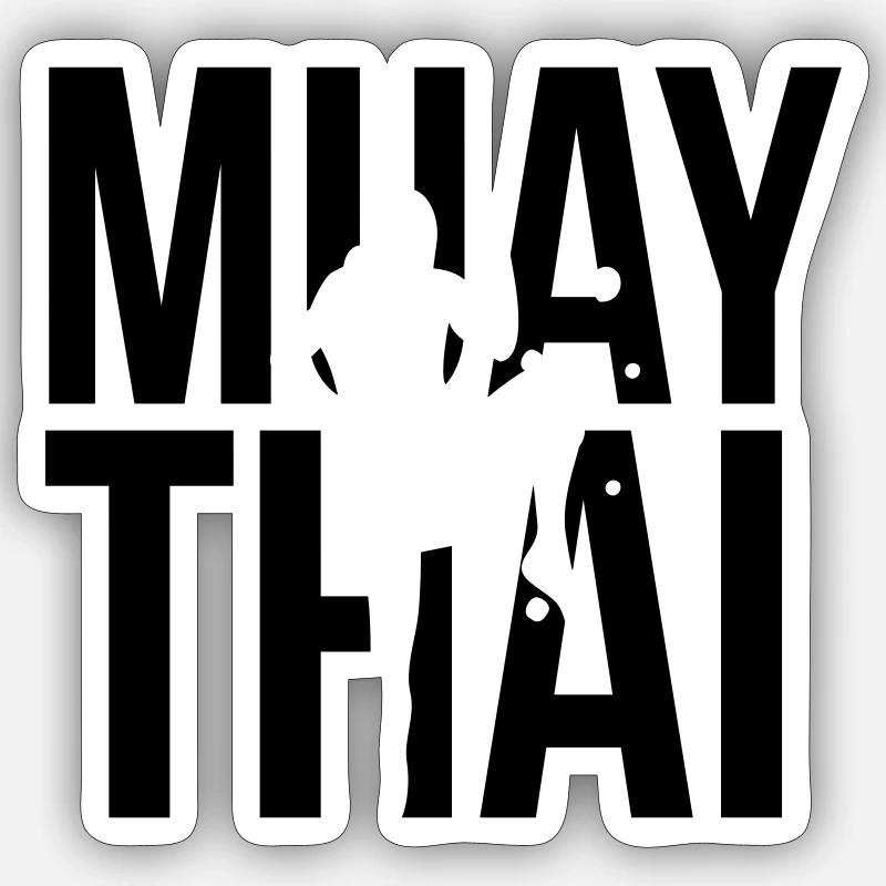 muay thai - Sticker size S (10 x 10 cm) - white matte