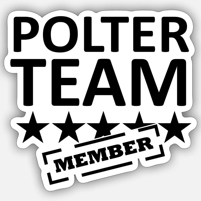 polter team - Sticker size S (10 x 10 cm) - white matte