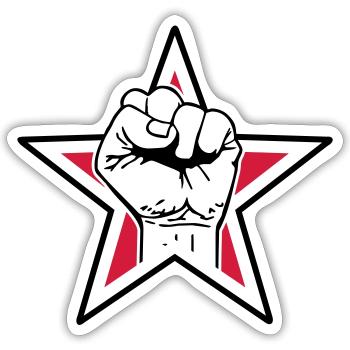 Star fist - fist freedom fighting freedom stars - Sticker size S (10 x 10 cm) - white matte - Front