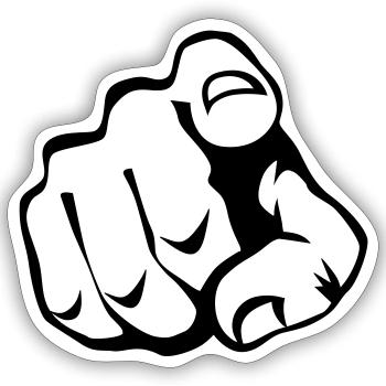 60 Zeigefinger - Sticker Größe S (10 x 10 cm) - Mattweiß - Vorne