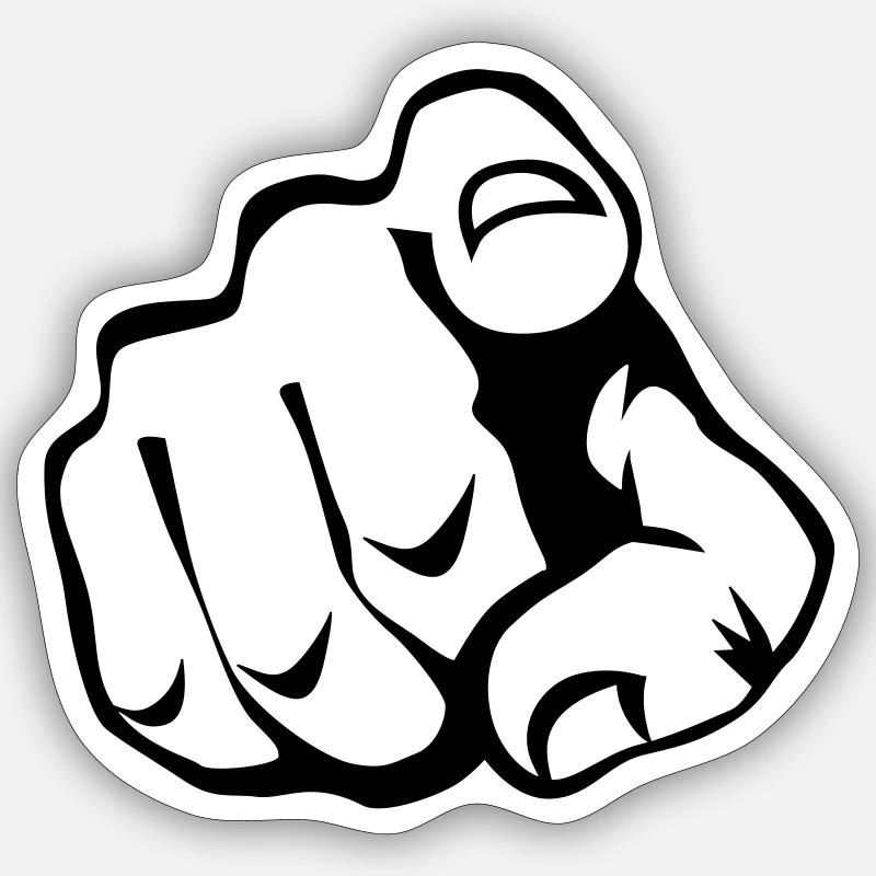 60 Zeigefinger Sticker Größe S (10 x 10 cm)