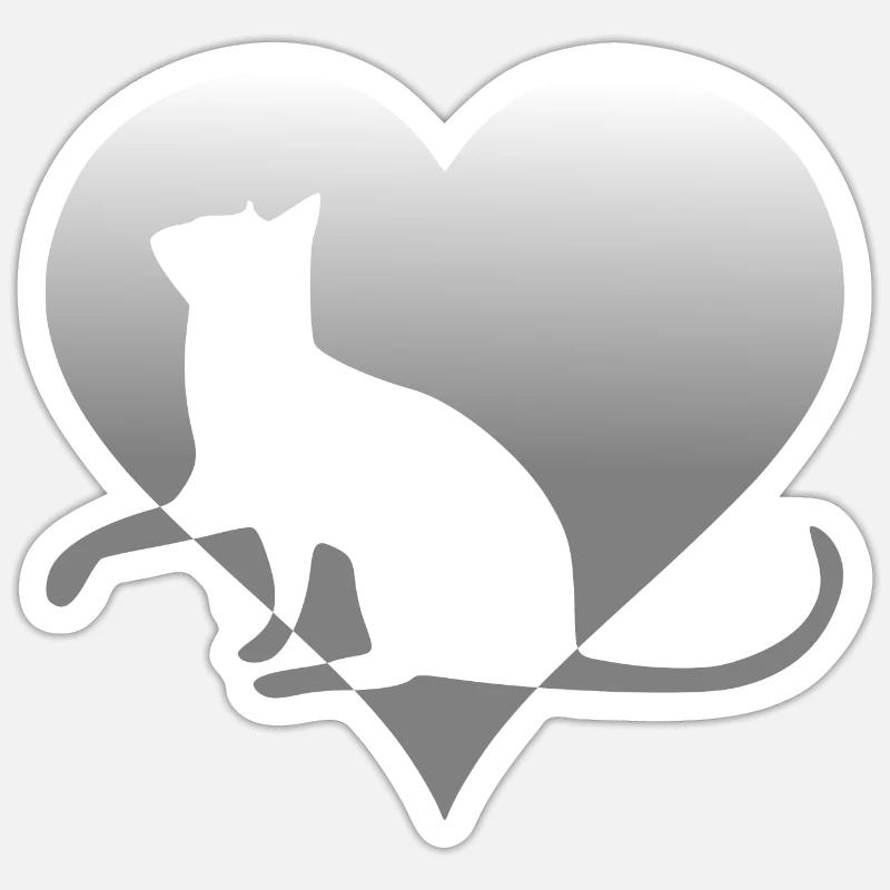 chat chat chat chat chat minou chatte minou Sticker taille S (10 x 10 cm)